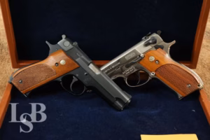 Smith & Wesson Model 39-2 Matched Pair 9mm Semi-Auto Pistols in Mahogany Pr