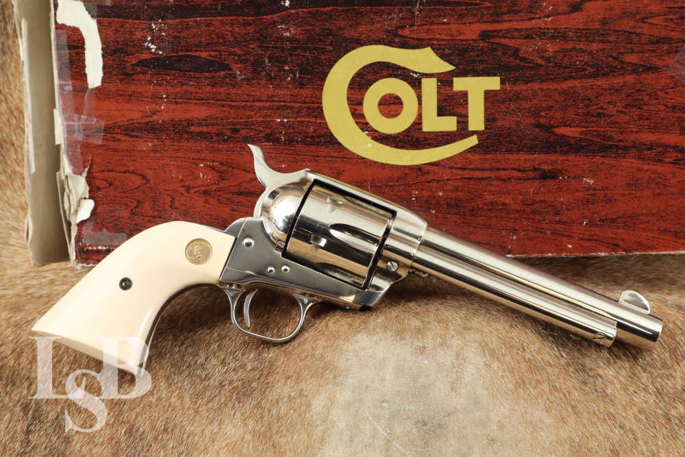 Colt 3rd Gen Single Action Army SAA Nickel P1756 .44 Special Revolver, 1980