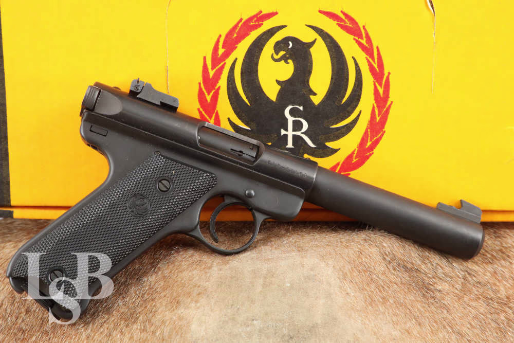 Ruger Mark II Target KMK512N .22 LR 5.5” Semi-Auto Pistol & Box 1988