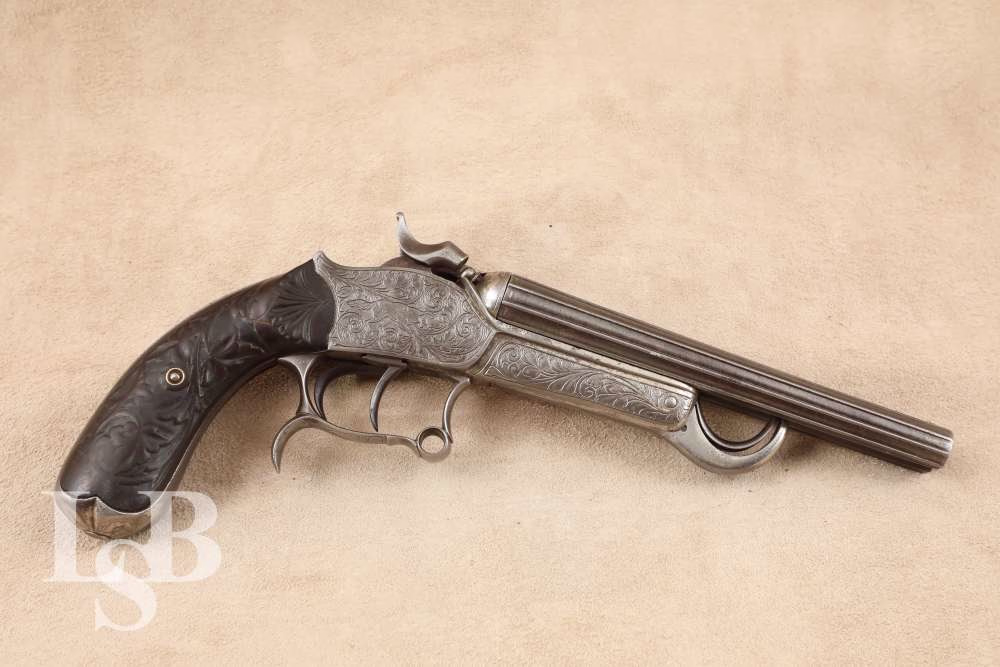 Broqua & Scholberg Centerfire Side-Side Sliding Barrel Double Pistol 6" C&R
