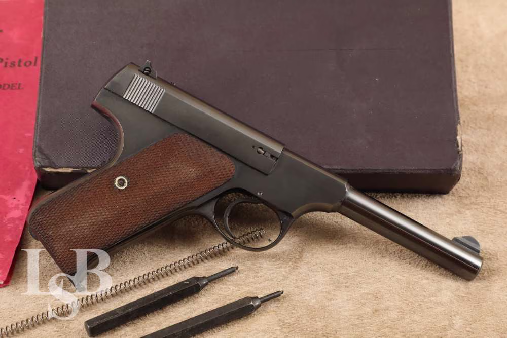 Colt Woodsman Sport .22 LR Semi-Auto Pistol 4.5" Pre-War, Box & Target 1941