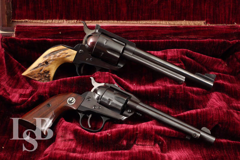 Ruger Single-Six .22 Caliber & Ruger Blackhawk 44 Magnum Cased Revolver Set