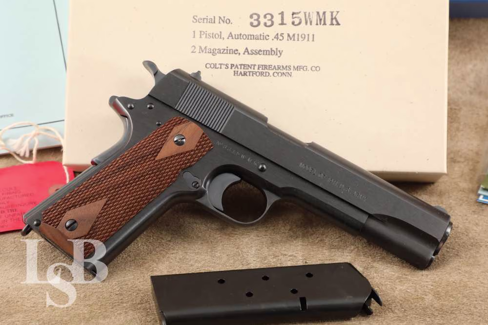 Colt WWI Reproduction Model M1911 .45 ACP 5” Semi-Automatic Pistol, & Box