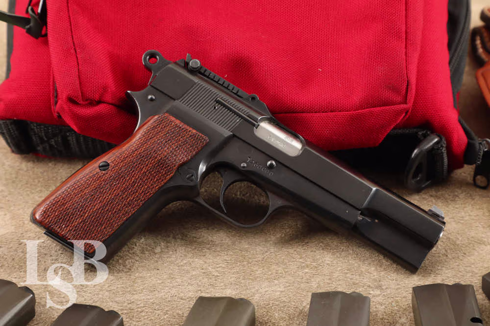 T-Series Browning Hi-Power 9mm 4.7” Tangent Sight Semi Auto Pistol, 1960s