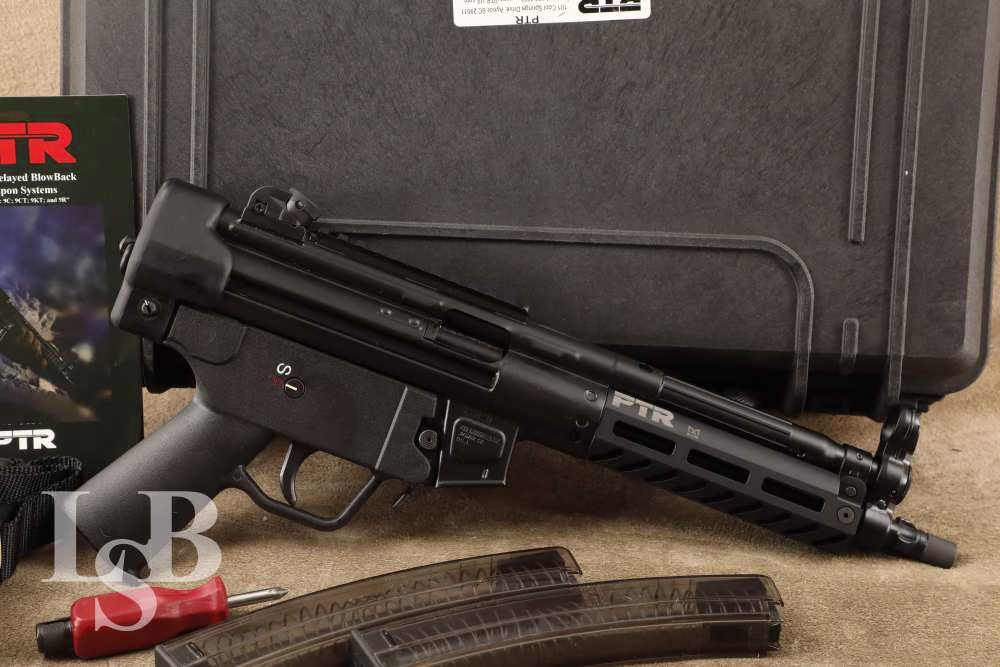 PTR 9 9mm 8.86” Roller Delay Semi-Auto MP5 Pistol Clone & Case, 2x Mags