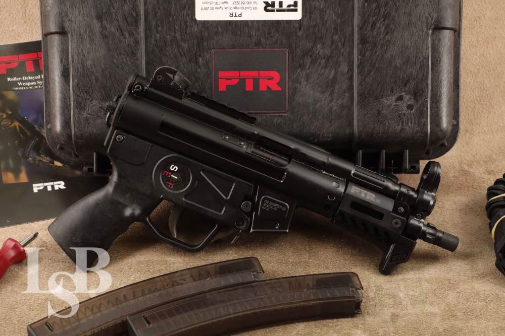 PTR 9KT 9mm 5.83” Roller Delay Semi-Auto MP5k Pistol Clone & Case, 2x Mags