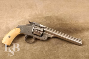Smith & Wesson New Model No. 3 SA 6.5" Nickel Revolver .44 Russian Antique