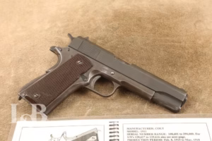 WWII U.S. Colt Model 1911-A1 M1911A1 .45 ACP Semi-Automatic Pistol 1942 C&R