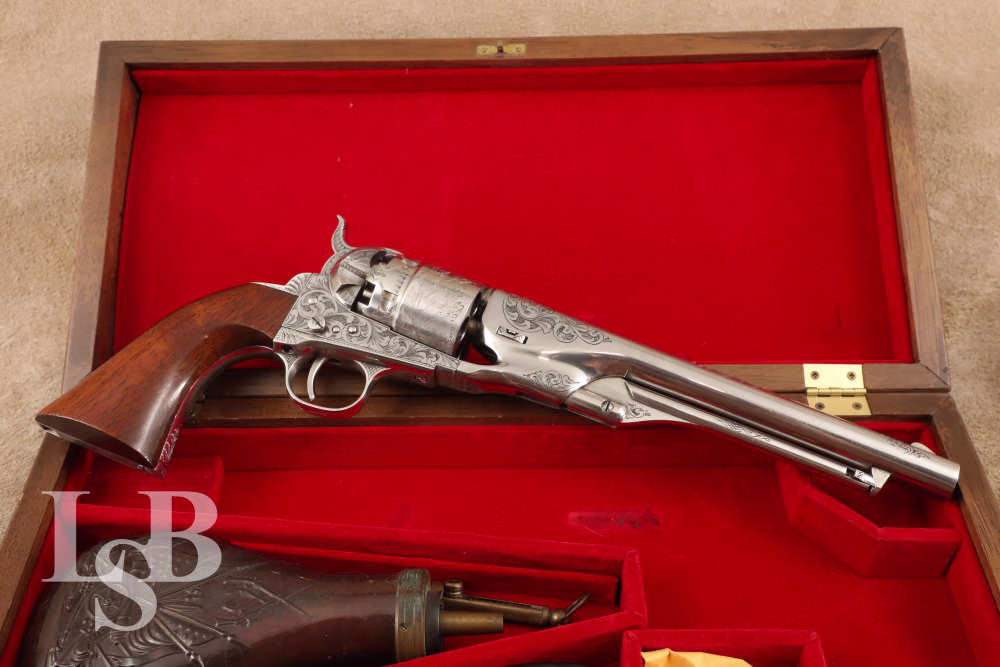 Custom Engraved Colt 1860 Army 2nd Generation .44 Cal Cap & Ball Revolver