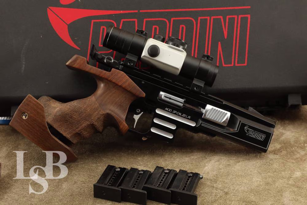 Italian Pardini SP Raid Fire .22 LR Semi-Auto Target Pistol & Case, Extras