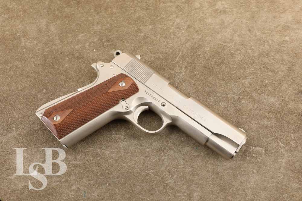 Colt Combat Commander .45 ACP 4.25" Nickel Semi Auto Pistol MFD 1976 C&R