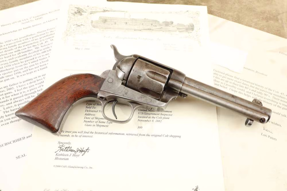 Custom Matching Colt 1873 Cavalry Single Action Army Revolver, 1882 Antique