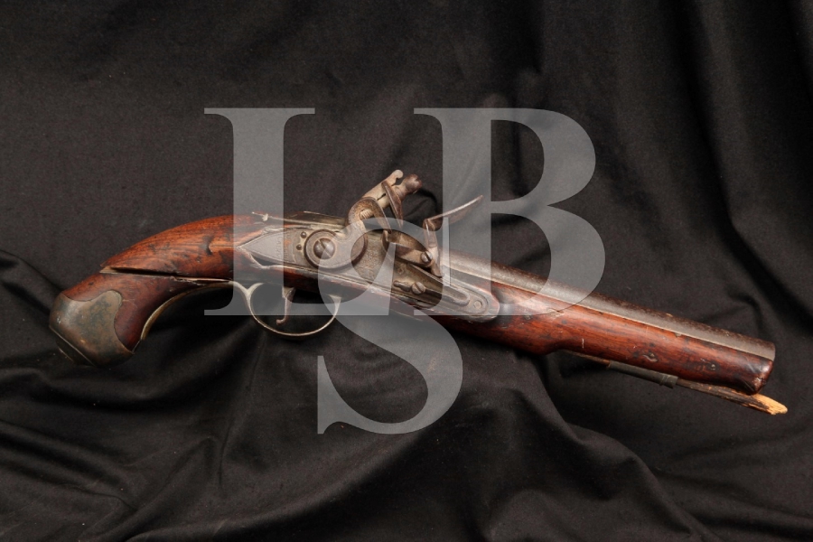 British Dublin Castle .655 Cal -- Single Shot Flintlock Pistol, Early 1800's Antique