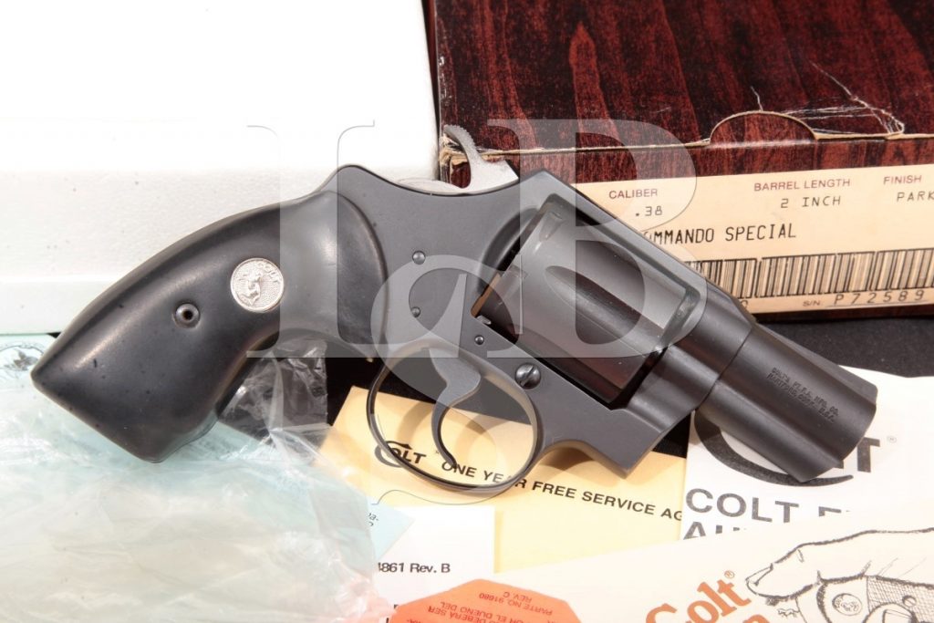 Colt Commando Special D8320, 2″ Parkerized 6-Shot Da/Sa Double Action Revolver & Box, MFD 1983 First Year Of Production .38 Special