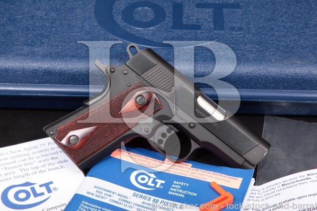 Colt New Agent Lightweight O7810D, Pistol & Box Blue & Black 3" Semi-Automatic, 2014 .45 ACP