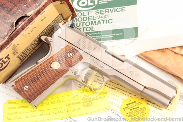 Colt Series '70 Service eNickel .22 LR ACE 1911A1 Factory Custom Shop Semi-Automatic Pistol & Box