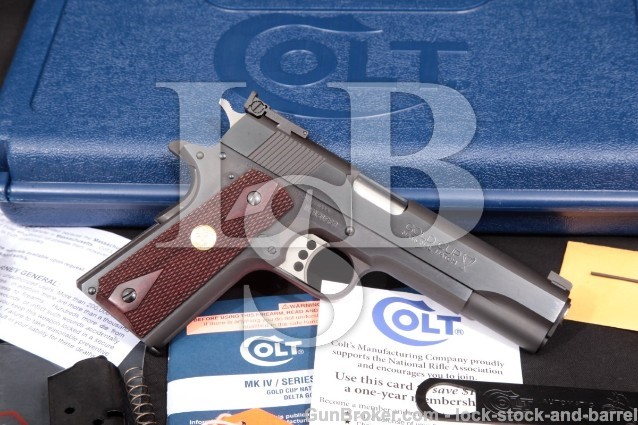 Colt Series '80 MKIV Gold Cup National Match & Box Blue 5" Semi-Auto Pistol, MFD 2014 ATF C&R .45 ACP