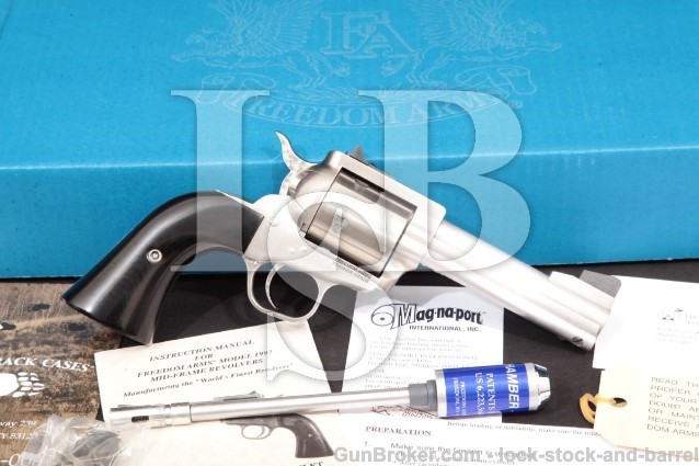 Freedom Arms 1997 Premier Grade Stainless, 4 1/4" .44 Special, 44 SPL, Single Action Revolver & Box