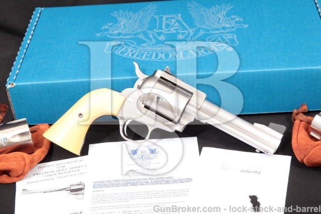 Freedom Arms 83 Premier Grade Stainless 4.75" .454 Single Action Revolver & 3 Cylinders: 45 ACP, Colt