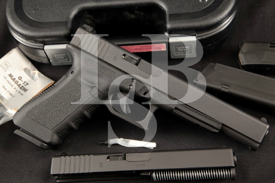 Glock Model 17L G17 Generation 3 Sport/Service Competition, Matte Black & Polymer 6.02” Semi-Automatic Pistol, 4 Mags, Extra Slide & Case