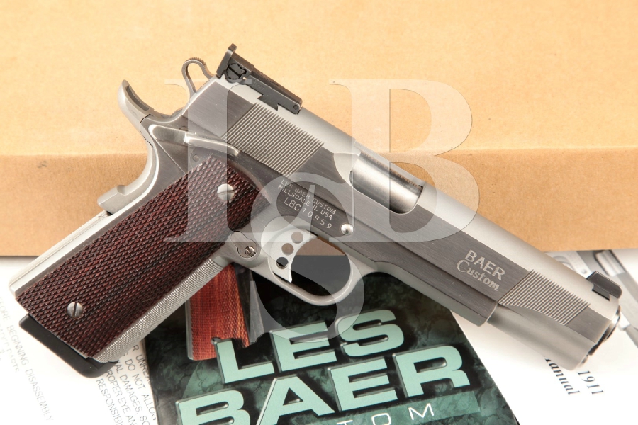 Les Baer Custom Concept V (Like Colt 1911), Sharp Stainless Steel 5 Semi-Automatic Match Grade Pistol & Box, MFD 2000