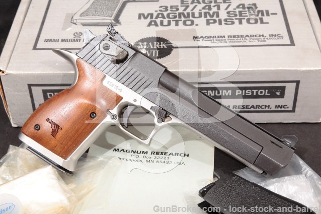 Magnum Research IMI Desert Eagle Mark I .44 Mag Blue & Stainless 6 3/8" Semi Auto Pistol 1988-1995