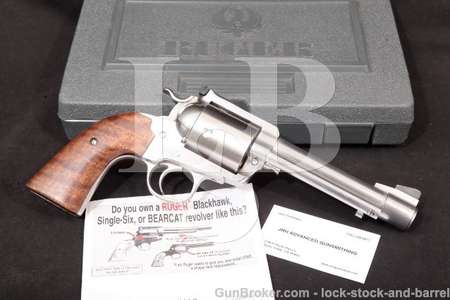 Ruger .500 JRH Custom New Model Blackhawk Bisley, Stainless 5.5" Single Action 5-Shot Revolver & Box