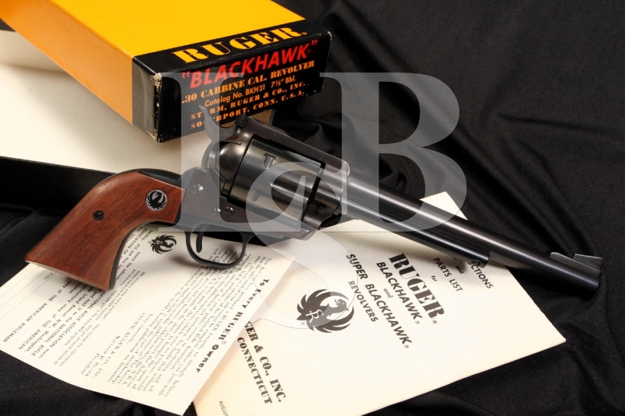 Ruger Old Model Blackhawk 1st Year Production .30 Carbine Revolver & Box