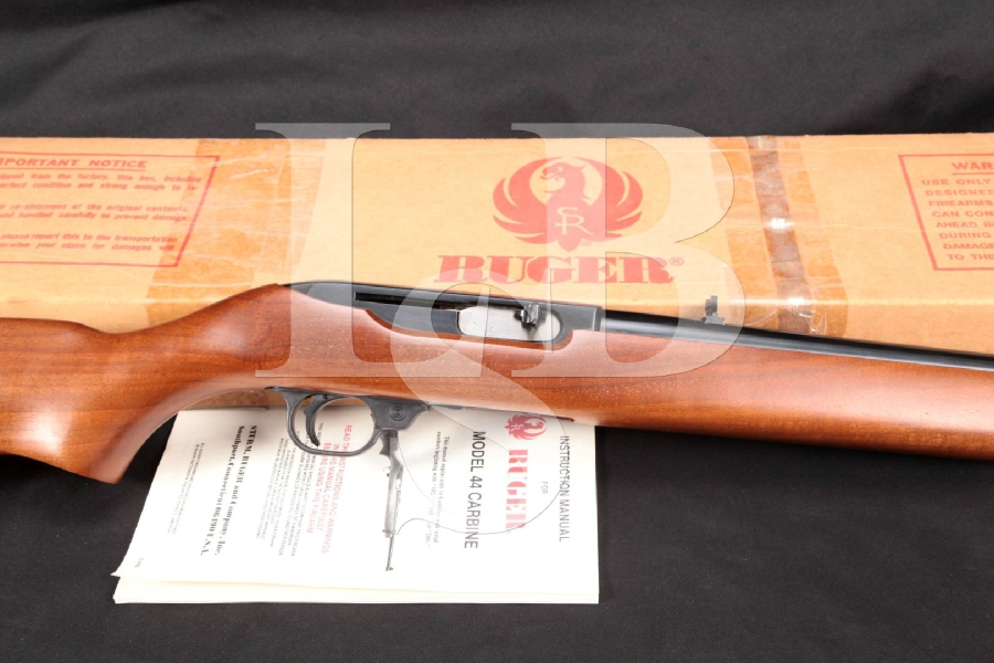 SHARP Ruger Model 44 Carbine, Blue 18.5” Semi Auto Rifle & Box, MFD 1979