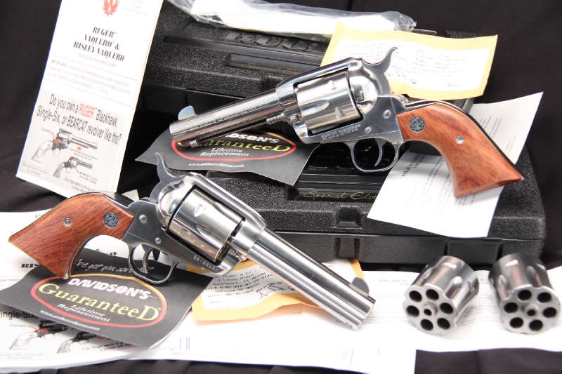 Consecutive Serial Number Pair — Stainless Ruger Vaquero .38-40 & .40 S&W – In The Box