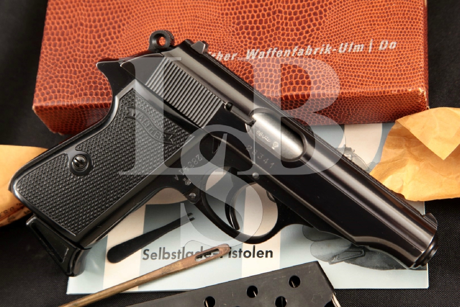 Walther Model PP, West German, Non-Import, Sharp Blue 3 7/8" DA Semi-Automatic Pistol, 2 Mags & Box, MFD 1968