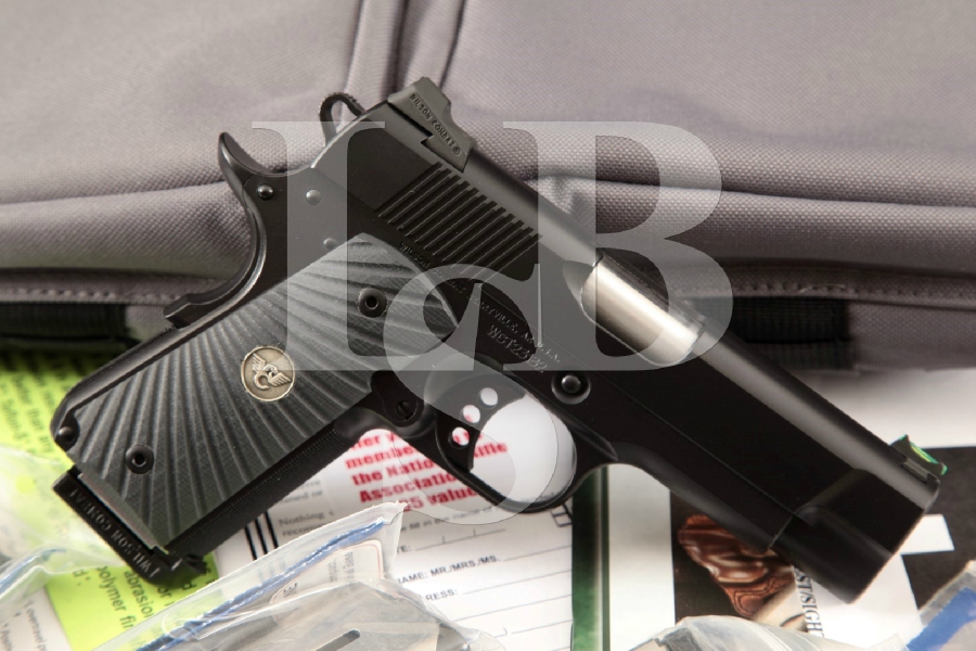 Wilson Combat Custom CQB Compact 1911 Model, Mint Black 3 3/4" Semi-Automatic Pistol, 4 Mags, Soft Case & More