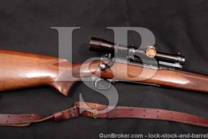 Winchester Model 70 Alaskan G7035 Pre-64 Rifle C&R Blue 25" & Leupold M7-3x Scope 1959 .338 Win. mag